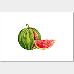 Watercolor watermelon Posters and Art